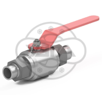 Кран шаровой разборный двухсоставной штуцерно-ниппельный Dn25 Pn40 12Х18Н10Т 11нж45п
