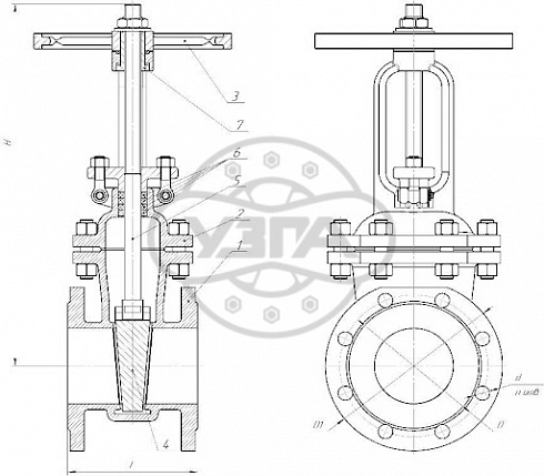Задвижка клиновая литая фланцевая Dn100 Pn16 08Х18Н9 30нж41нж