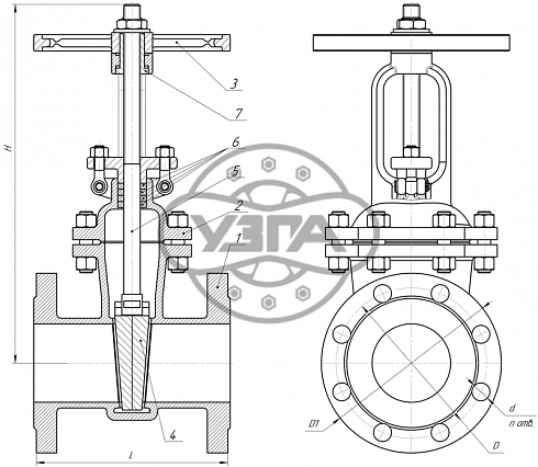 Задвижка клиновая литая фланцевая Dn200 Pn40 08Х18Н9 30нж15нж