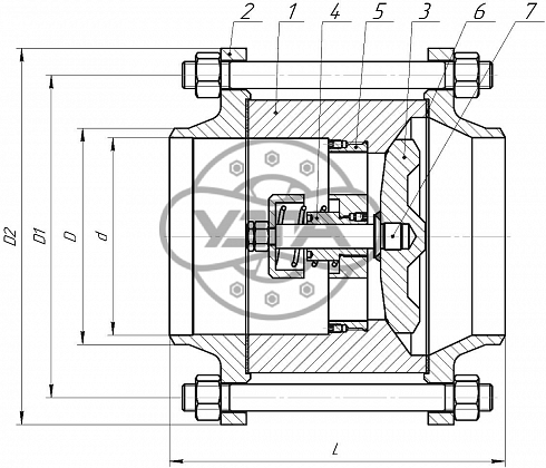 Клапан обратный тарельчатый Dn80 Pn16 Ст. 20